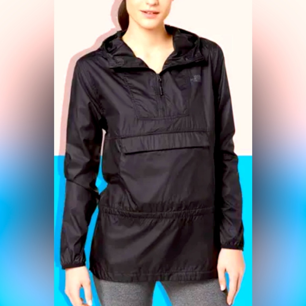 The North Face Windwall Black Wind & Water Jacket Hooded Packable NWOT